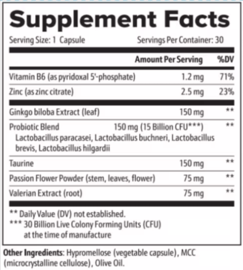 mindsilence ingredient label