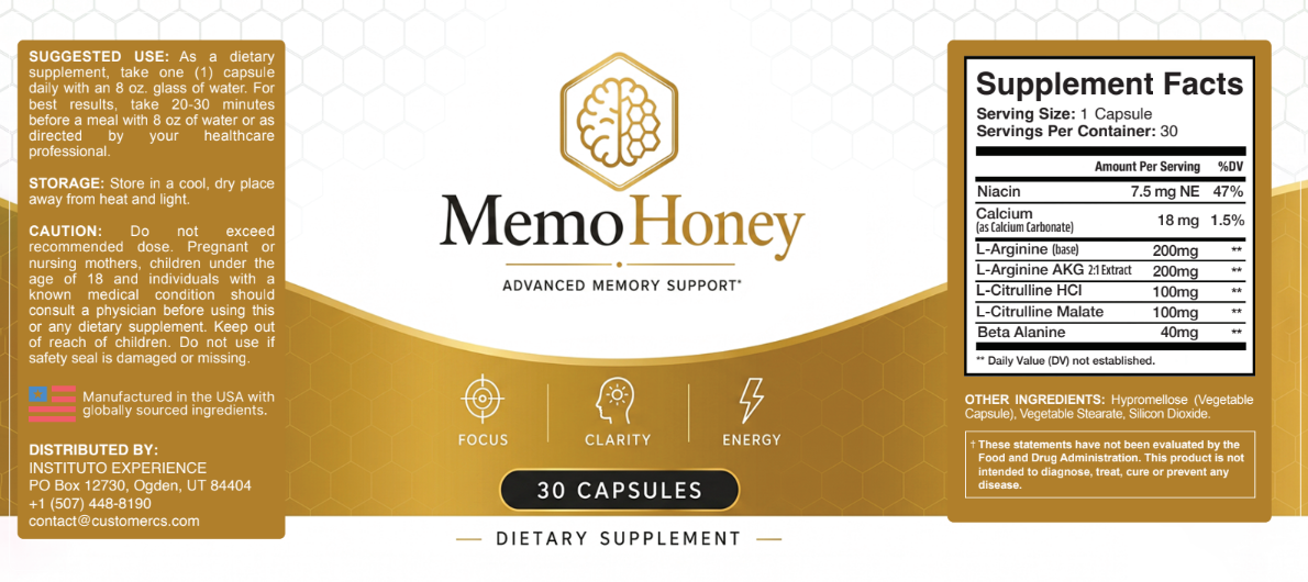 memohoney ingredient label