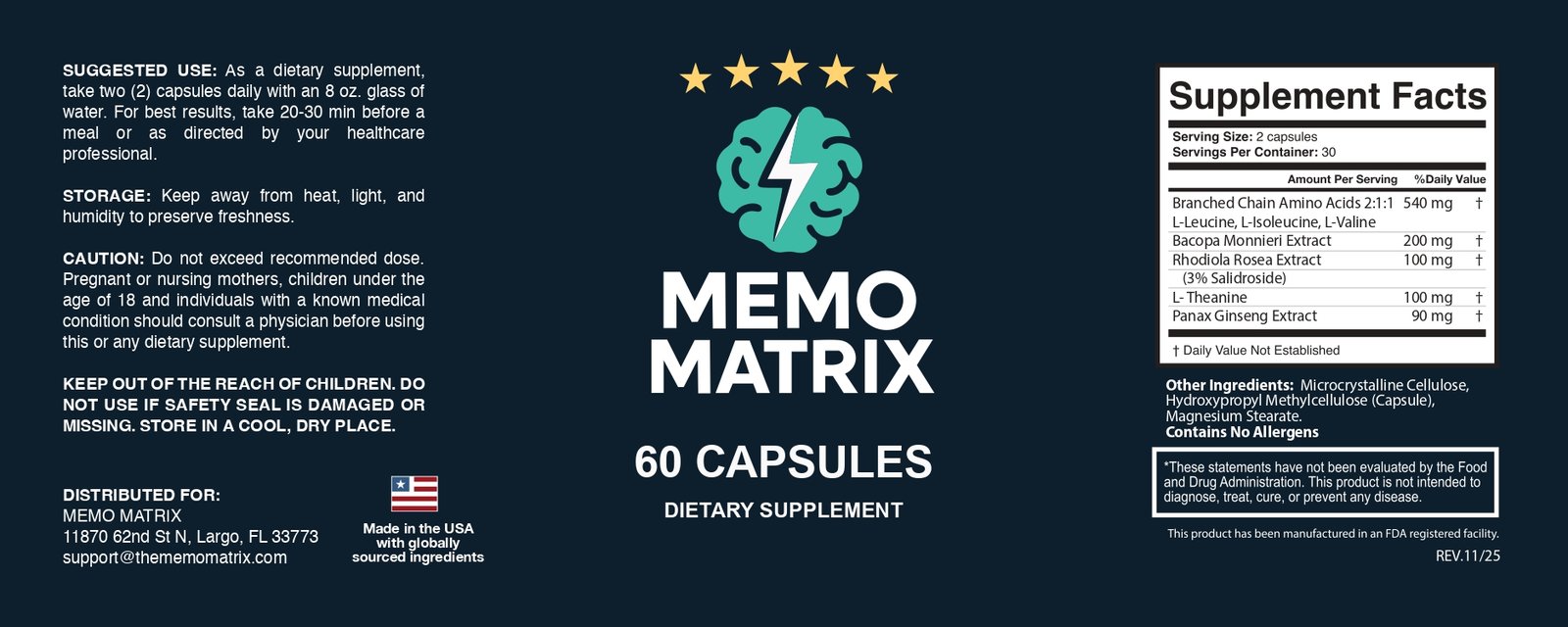 memo matrix label